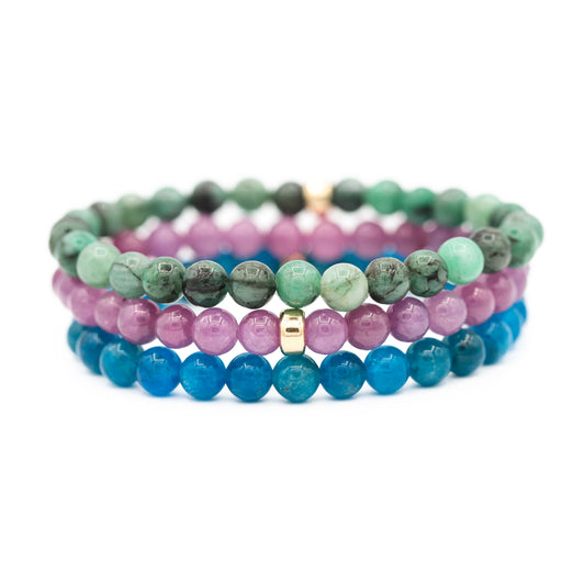 Women’s Gemstone Bracelet Stack of 3