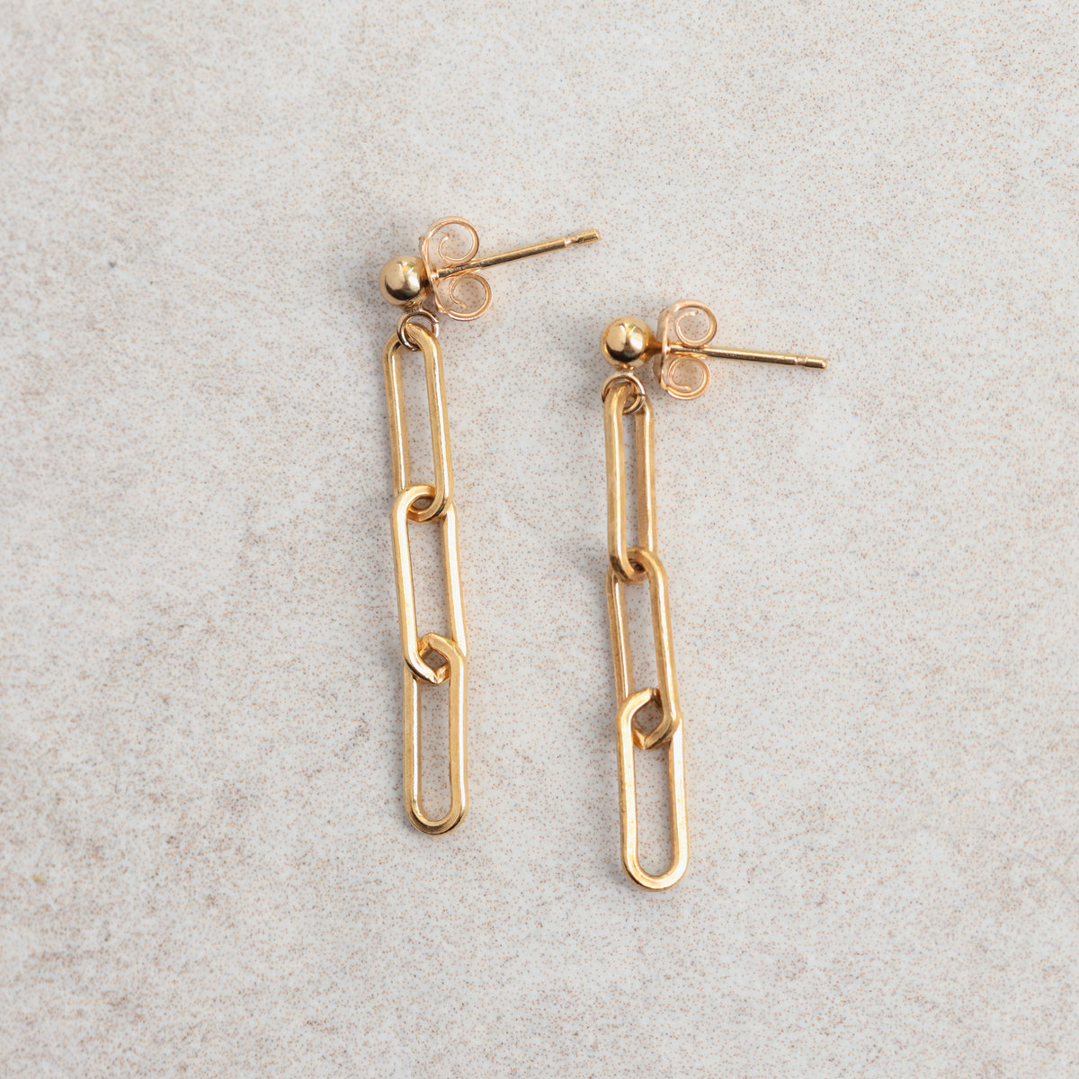 Paperclip chain earrings - 14K gold filled