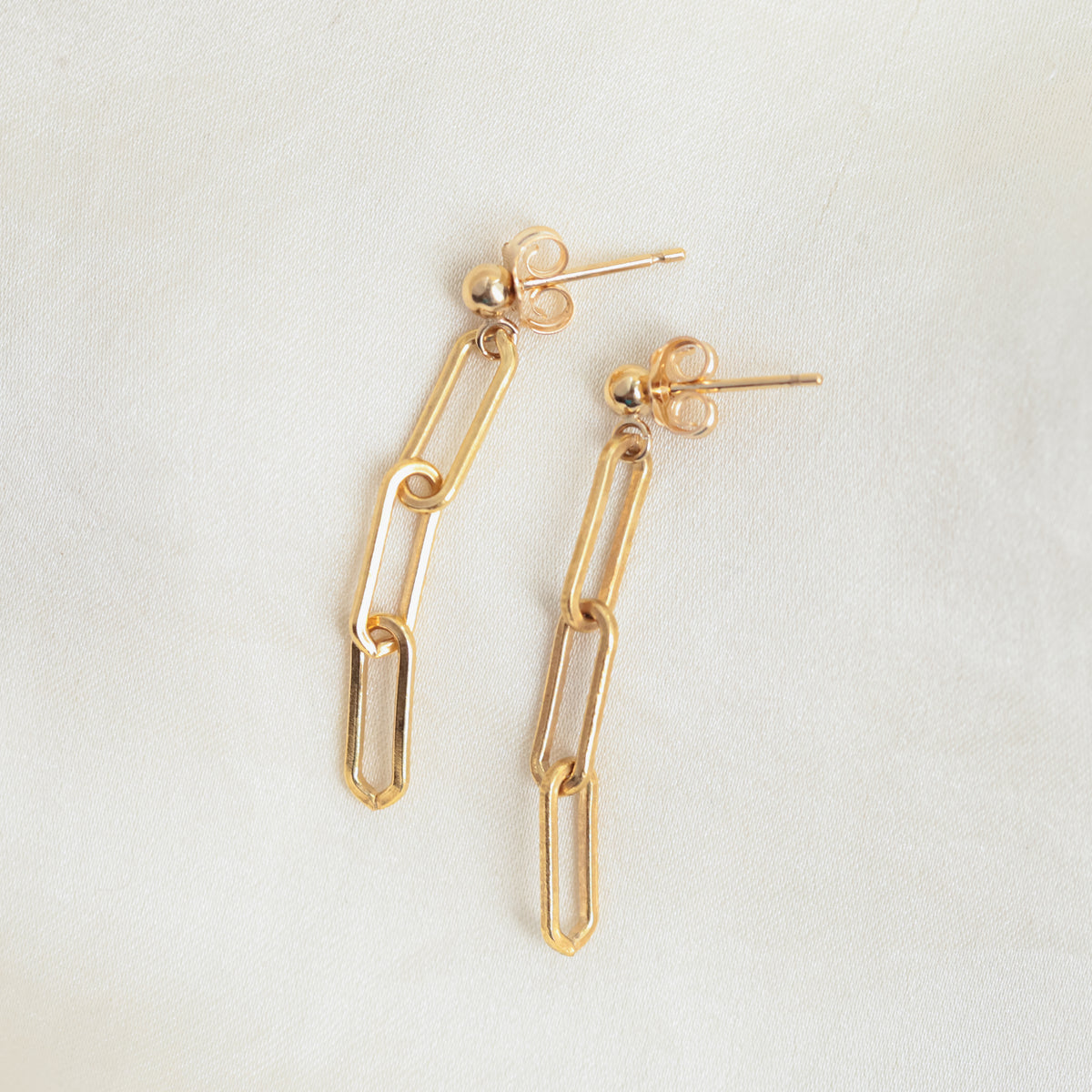 Paperclip chain earrings - 14K gold filled