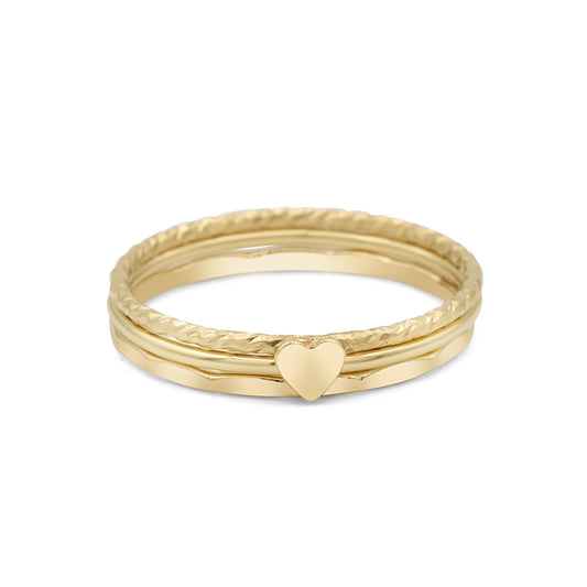 Heart Ring Stack of 3