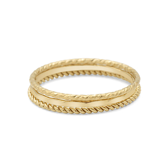 Textured Ring Stack of 3
