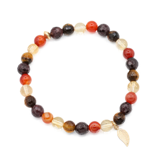 Fall Leaf Gemstone Bracelet