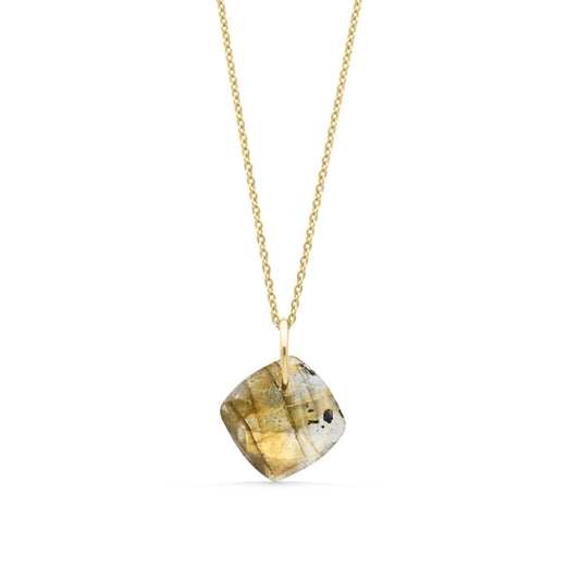 Labradorite Cushion Pendant Necklace