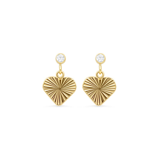 Heart drop studs - 14K gold filled