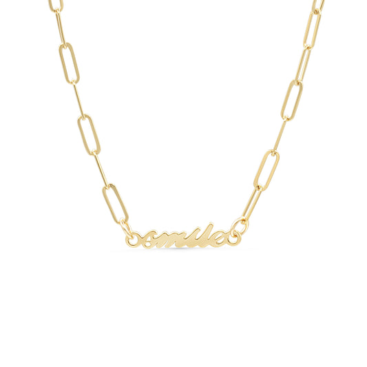 Smile Paperclip necklace - 14K gold filled