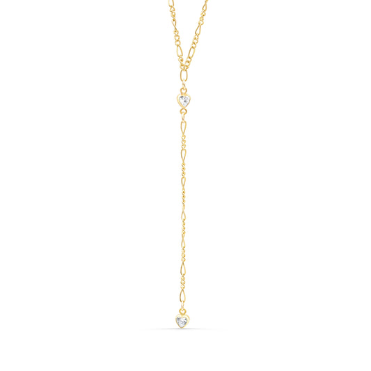 CZ Heart Lariat Necklace