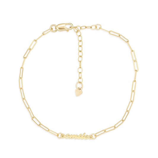 Smile Paperclip bracelet - 14K gold filled