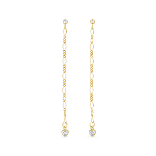 Heart Drop Figaro Earrings