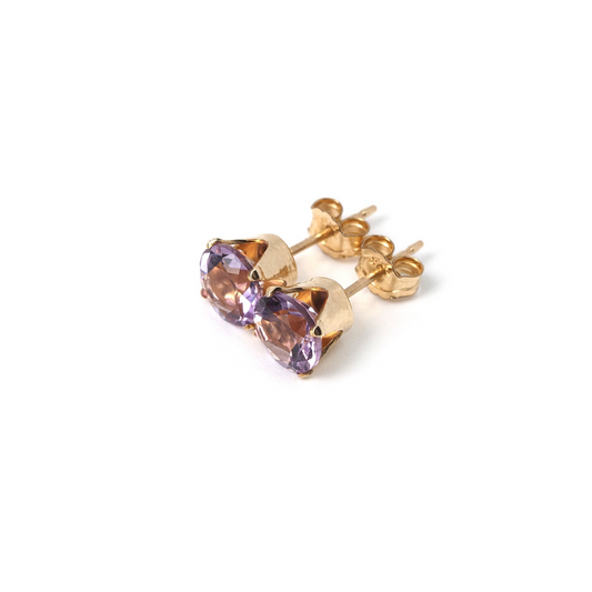Amethyst studs - 14K gold filled - Wholesale