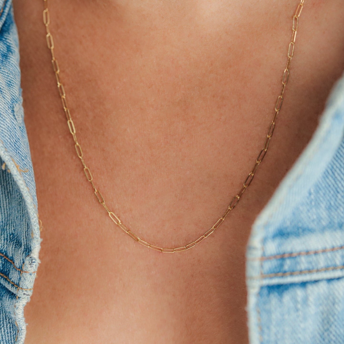 Paperclip necklace - 14K gold filled - Wholesale