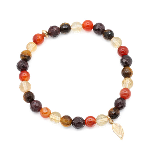 Fall Leaf Gemstone Bracelet - Wholesale