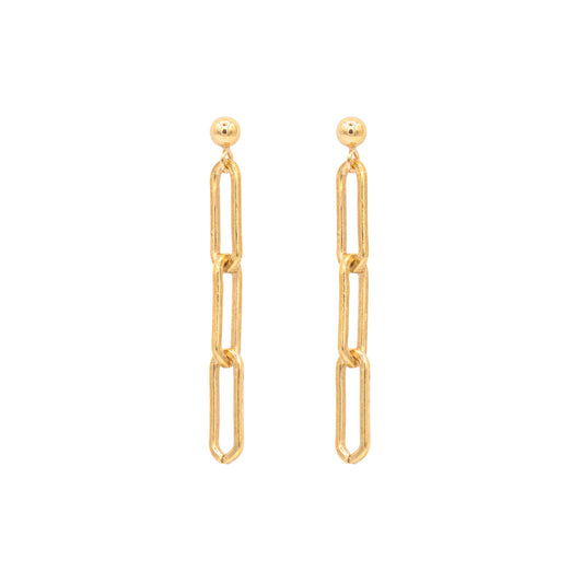 Paperclip chain earrings - 14K gold filled - Wholesale