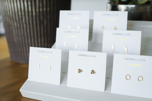 Lightning studs - 14K gold filled - Wholesale