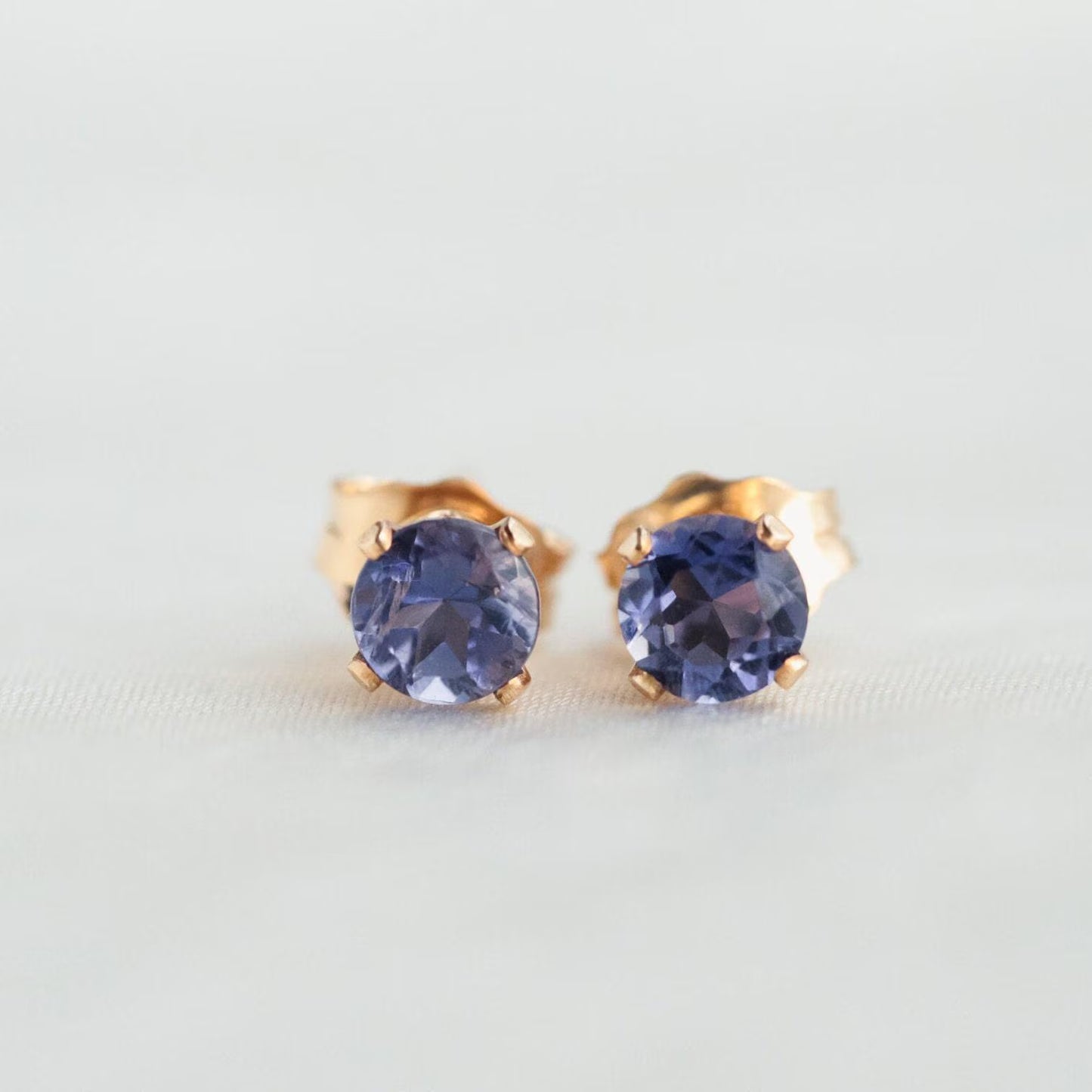 Iolite studs - 14K gold filled