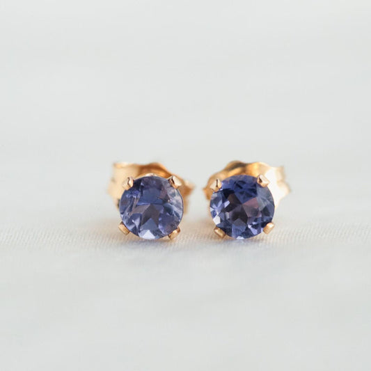 Iolite studs - 14K gold filled