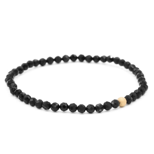 Faceted Black Onyx 4mm - 14K gold filled