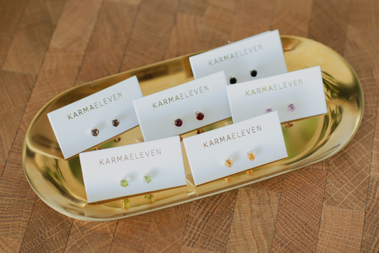 Amethyst studs - 14K gold filled