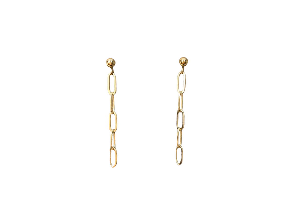 Paperclip chain earrings - 14K gold filled
