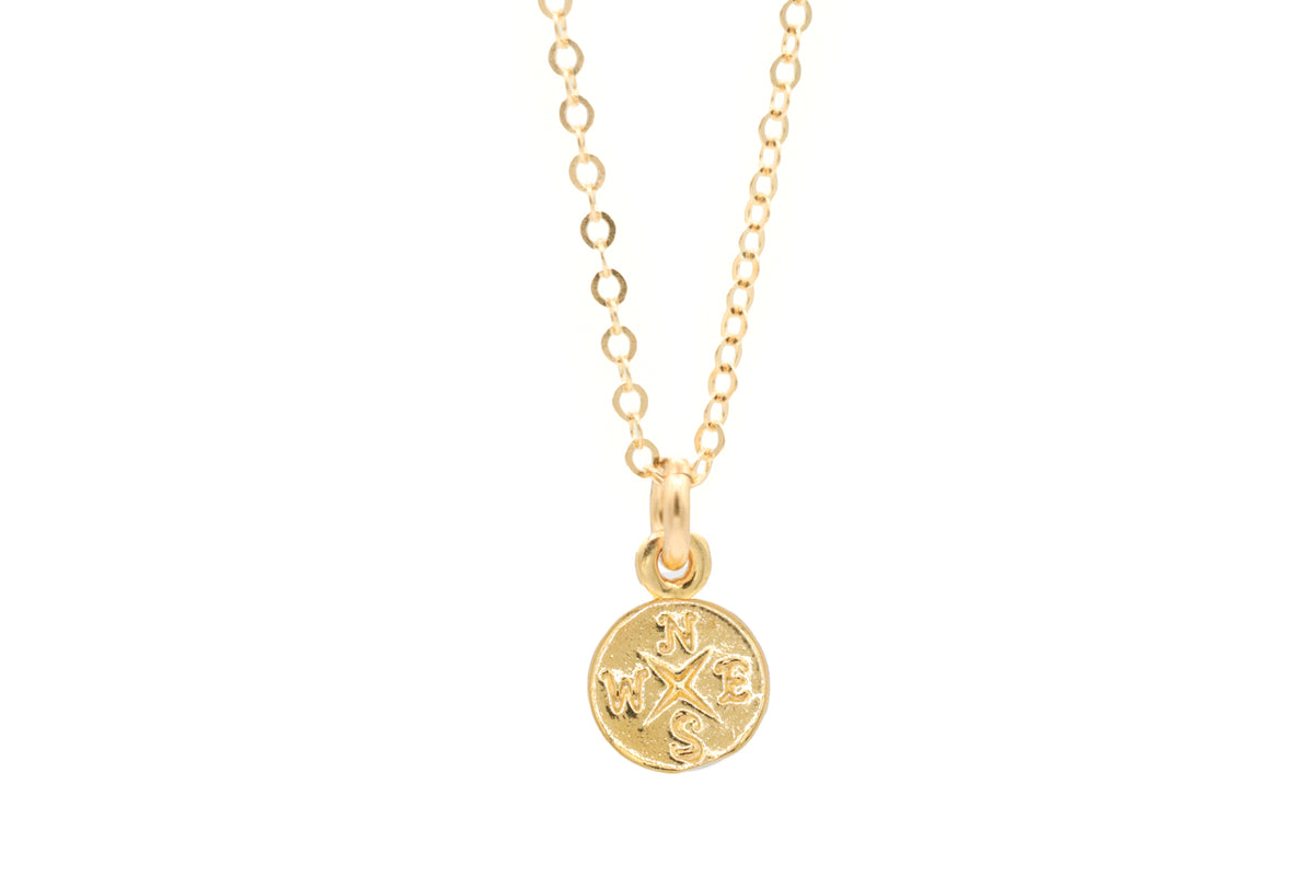 Compass Necklace - 14K gold filled + gold vermeil