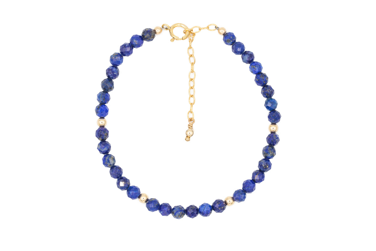 Beaded lapis lazuli bracelet