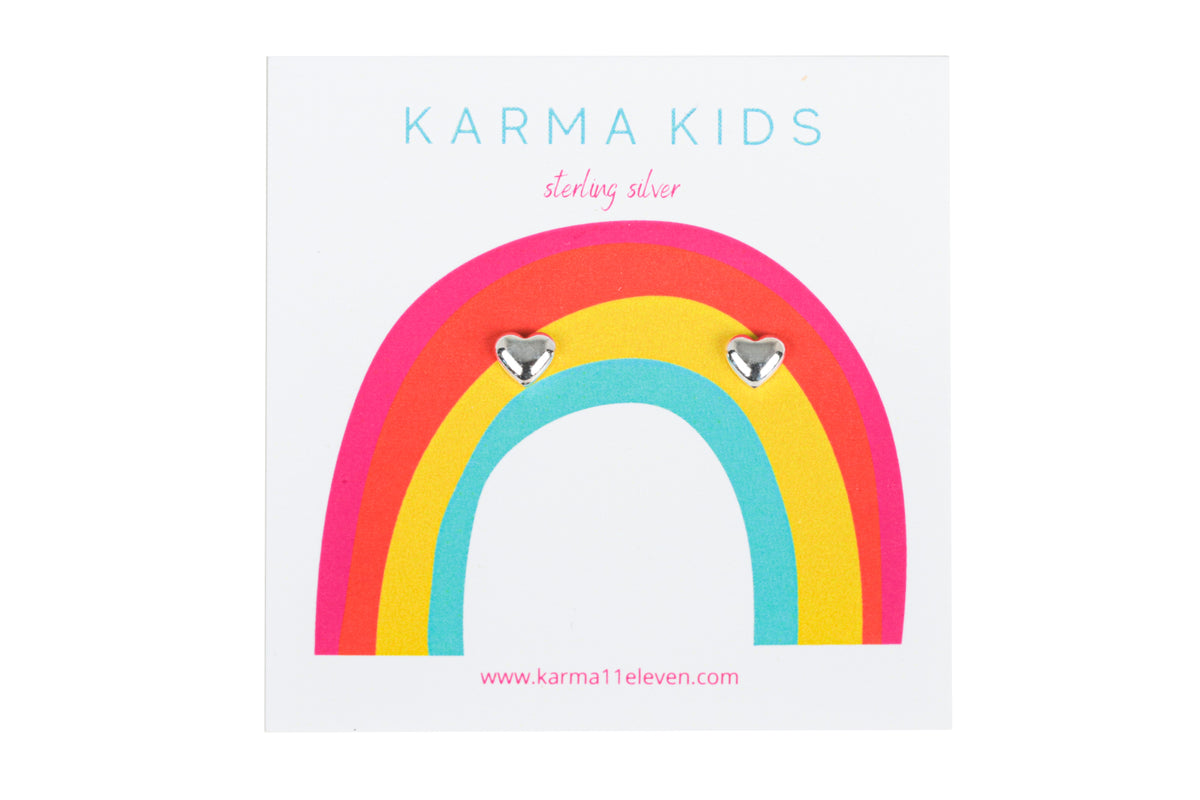 Karma Kid&#39;s Heart Studs - Sterling Silver