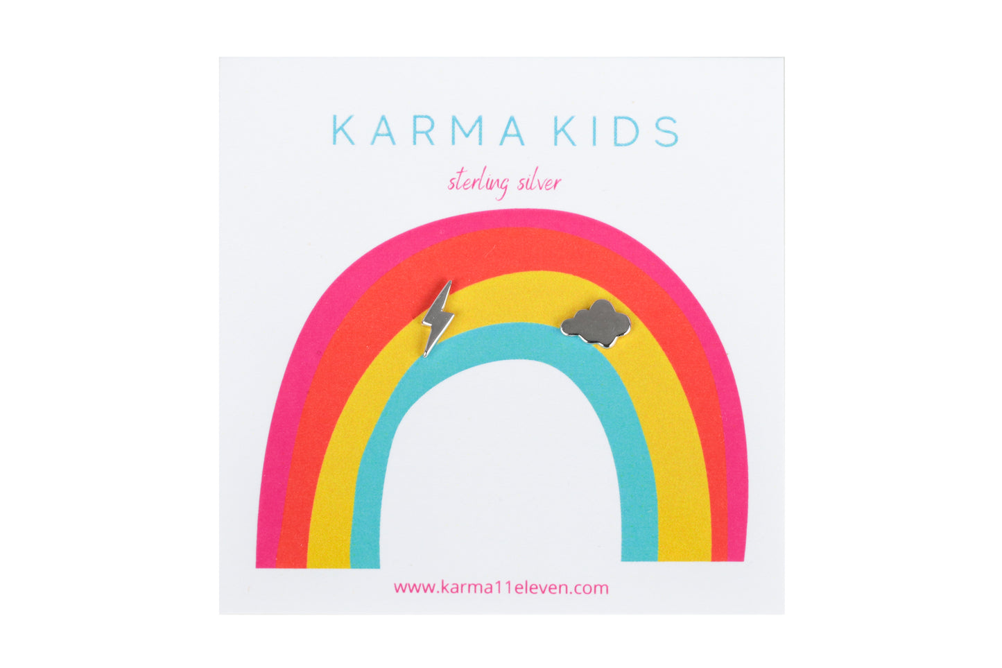 Karma Kid's Lightning + Cloud Studs - Sterling Silver