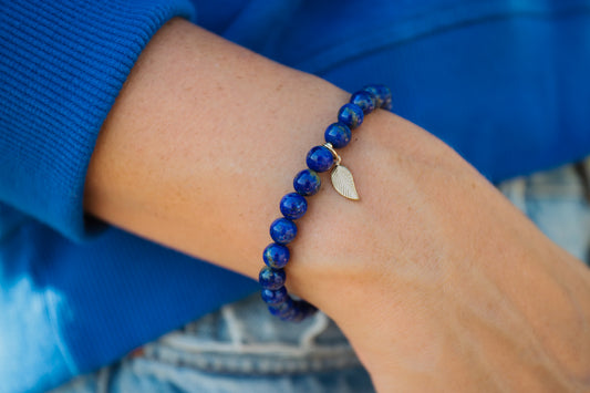 Lapis Lazuli Gold Fill Leaf