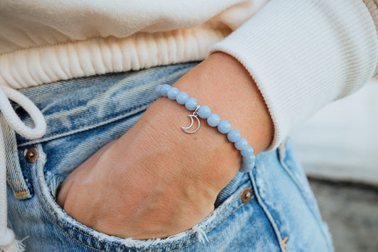 Angelite moon bracelet