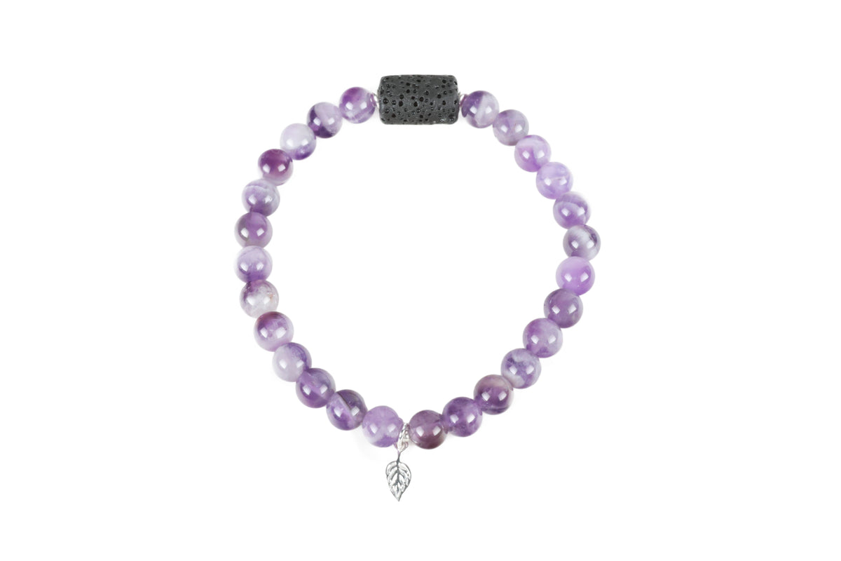 Amethyst Leaf Diffuser Bracelet