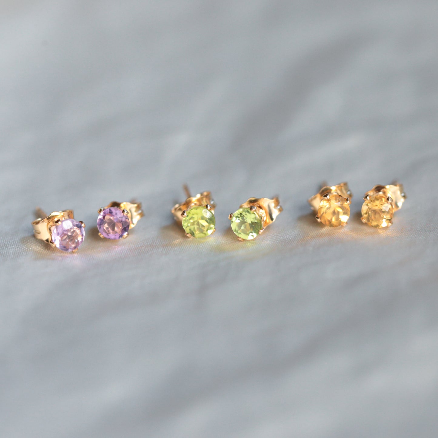 Amethyst studs - 14K gold filled